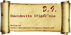 Davidovits Ifigénia névjegykártya
